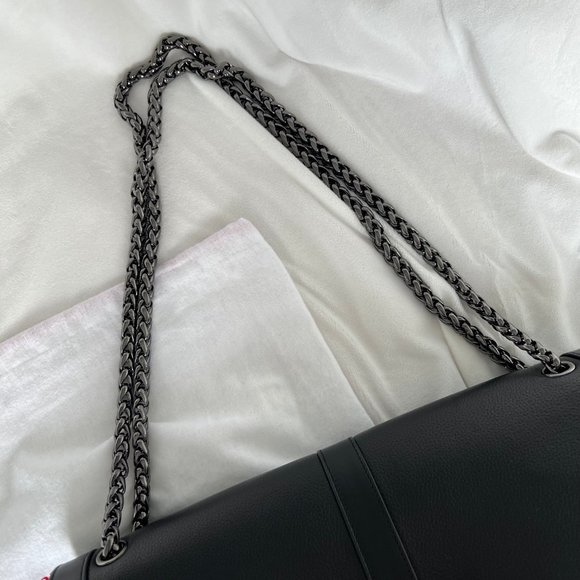 Christian Louboutin Sweet Charity Large Gaia Calf Leather Shoulder Bag Black - Picture 4 of 9